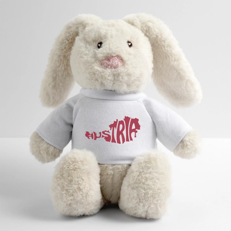 Austria Map Typography MiniFeet® RecycelHase® Bunny Cream
