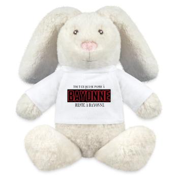 Tout se qui se passe à BAYONNE reste à bayonne - Lapin en peluche recyclé MiniFeet® Crème - blanc - Devant