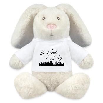 New York - Lapin en peluche recyclé MiniFeet® Crème - blanc - Devant