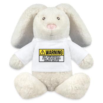 Crête chinoise - Lapin en peluche recyclé MiniFeet® Crème - blanc - Devant