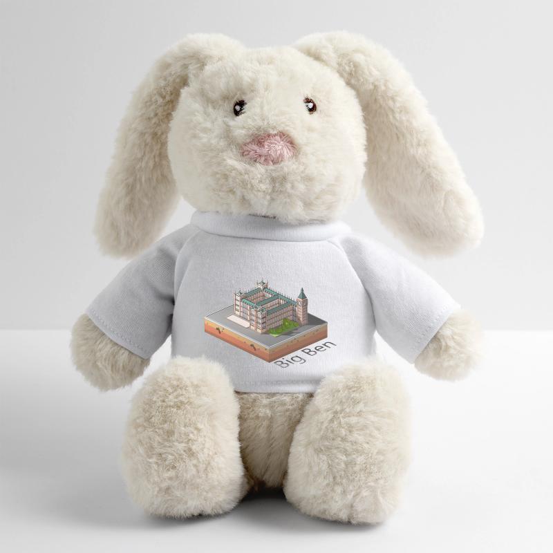 Big Ben Lapin en peluche recyclé MiniFeet® Crème