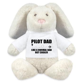 Pilot Dad, wie ein normaler Papa, aber cooler - MiniFeet® RecycelHase® Creme - Weiß - Vorne