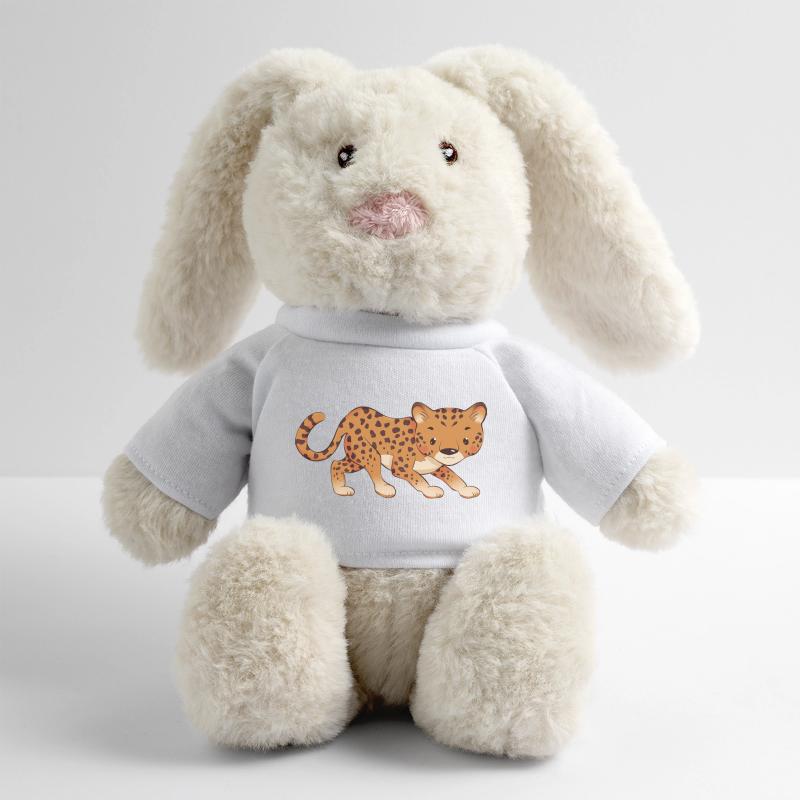 Léopard Lapin en peluche recyclé MiniFeet® Crème