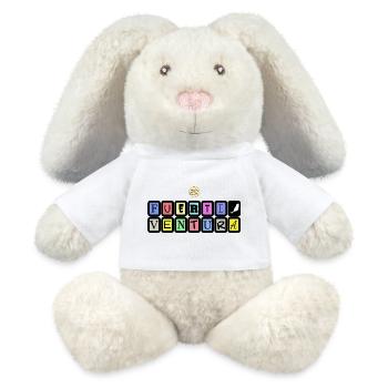 Fuerteventura-Schriftzug mit bunten Buchstaben - MiniFeet® RecycelHase® Creme - Weiß - Vorne