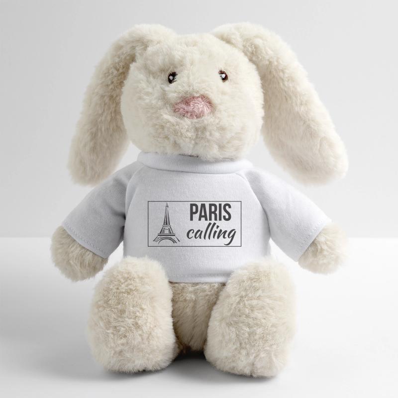 Paris Calling Lapin en peluche recyclé MiniFeet® Crème