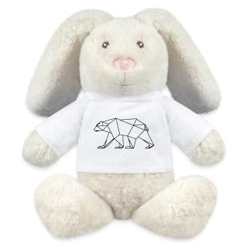 Polar Bär Polygon Eisbär Symbol - MiniFeet® RecycelHase® Creme - Weiß - Vorne
