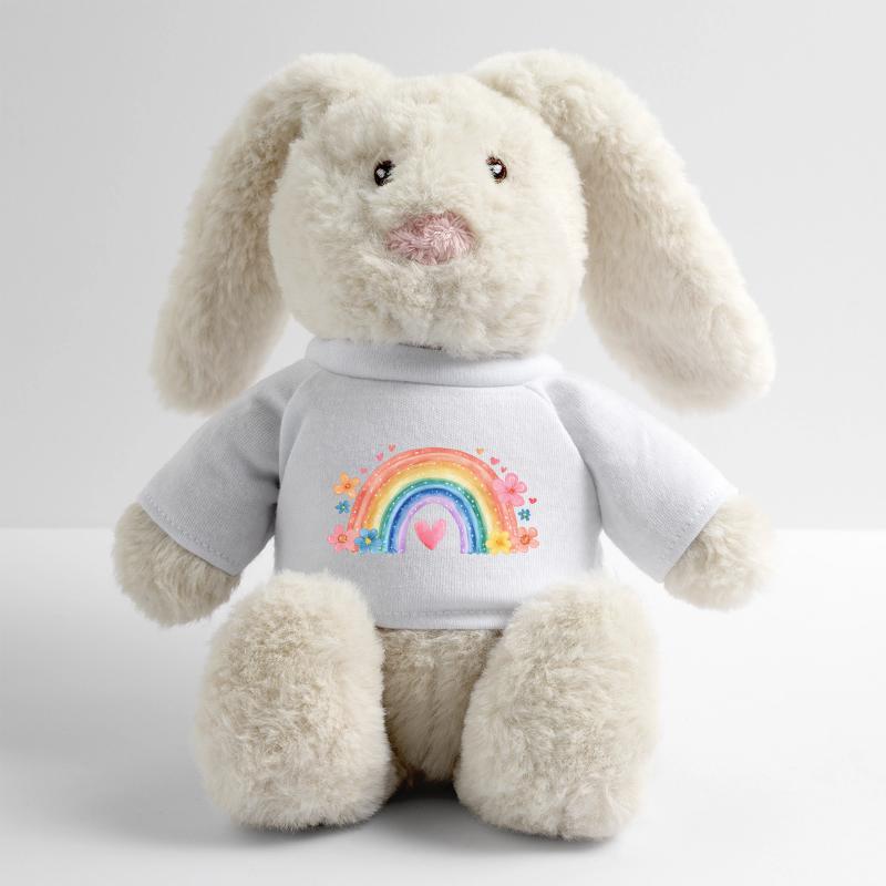 Regenbogen Einschulung – Süßes Mädchen Design MiniFeet® RecycelHase® Creme