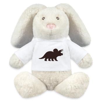 Triceratops-Silhouette - MiniFeet® RecycelHase® Creme - Weiß - Vorne