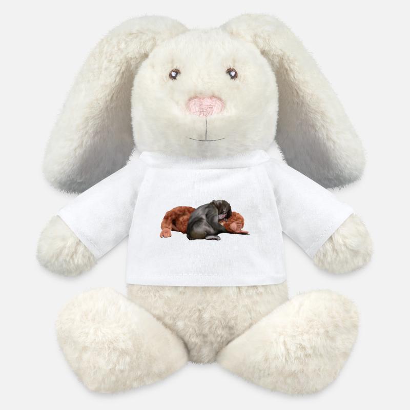 Punch - le singe - Lapin en peluche recyclé MiniFeet® Crème - blanc