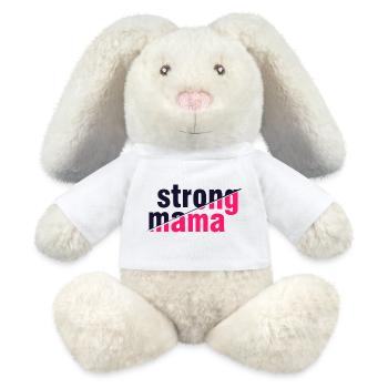 Chemise forte pour la fête des mères Maman - Lapin en peluche recyclé MiniFeet® Crème - blanc - Devant
