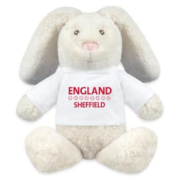 England Sheffield Wappen Kunst - MiniFeet® RecycelHase® Creme - Weiß - Vorne