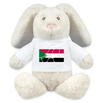 Sudan as a flag - MiniFeet® RecycelHase® Bunny Cream - white - Front