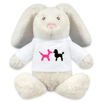 Pudel und Luftballon-Pudel - MiniFeet® RecycelHase® Creme - Weiß - Vorne