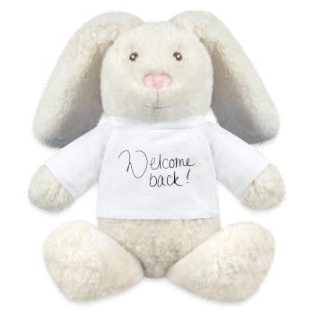 Welcome back! - MiniFeet® RecycelHase® Bunny Cream - white - Front