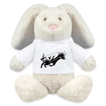 Bull Bovine Art Sketch Graphic Wild Animal Lover - MiniFeet® RecycelHase® Bunny Cream - white - Front