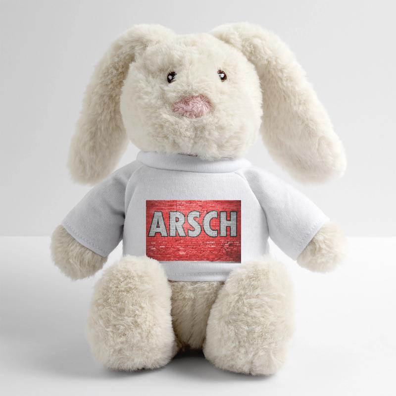 Graffiti de mur de briques de cul Lapin en peluche recyclé MiniFeet® Crème