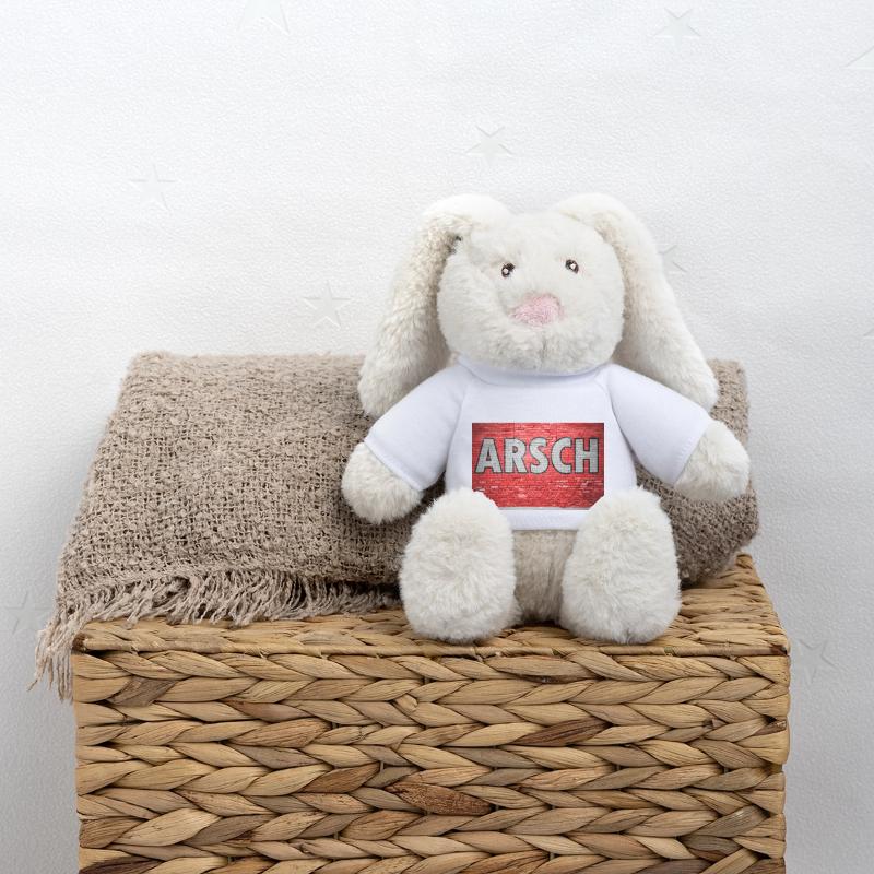 Graffiti de mur de briques de cul Lapin en peluche recyclé MiniFeet® Crème