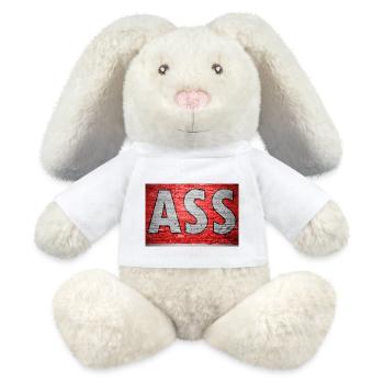 Arsch Schriftzug mit der Aufschrift Graffiti - MiniFeet® RecycelHase® Creme - Weiß - Vorne