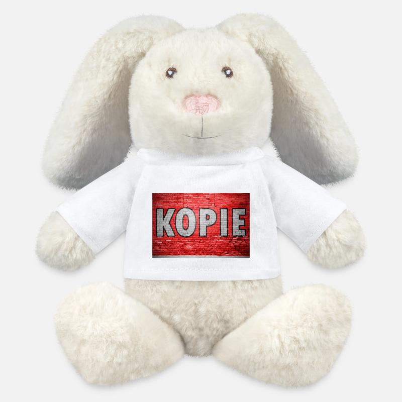 Kopie Ziegelsteinmauer Graffiti - MiniFeet® RecycelHase® Creme - Weiß