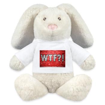 WTF!? Brick Wall Graffiti - MiniFeet® RecycelHase® Bunny Cream - white - Front