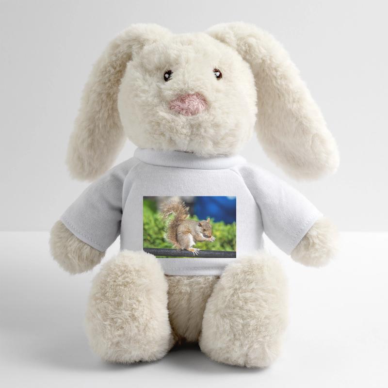 Manger Écureuil gris Grauhörnchen Sciurus carolin Lapin en peluche recyclé MiniFeet® Crème