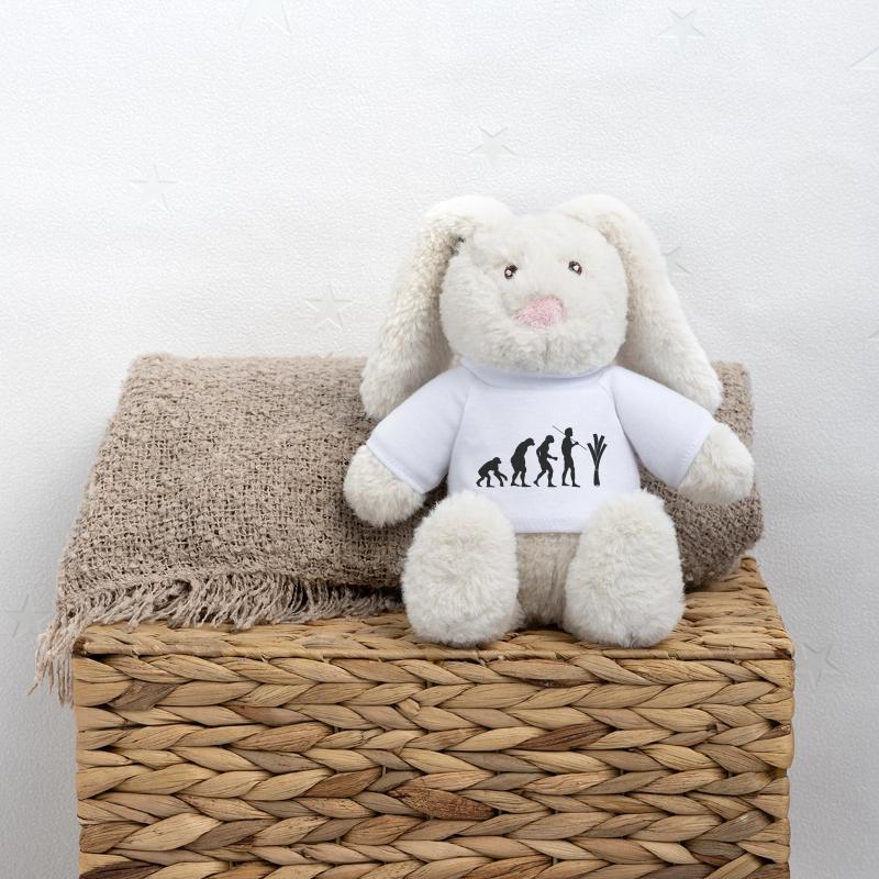 évolution du poireau Lapin en peluche recyclé MiniFeet® Crème