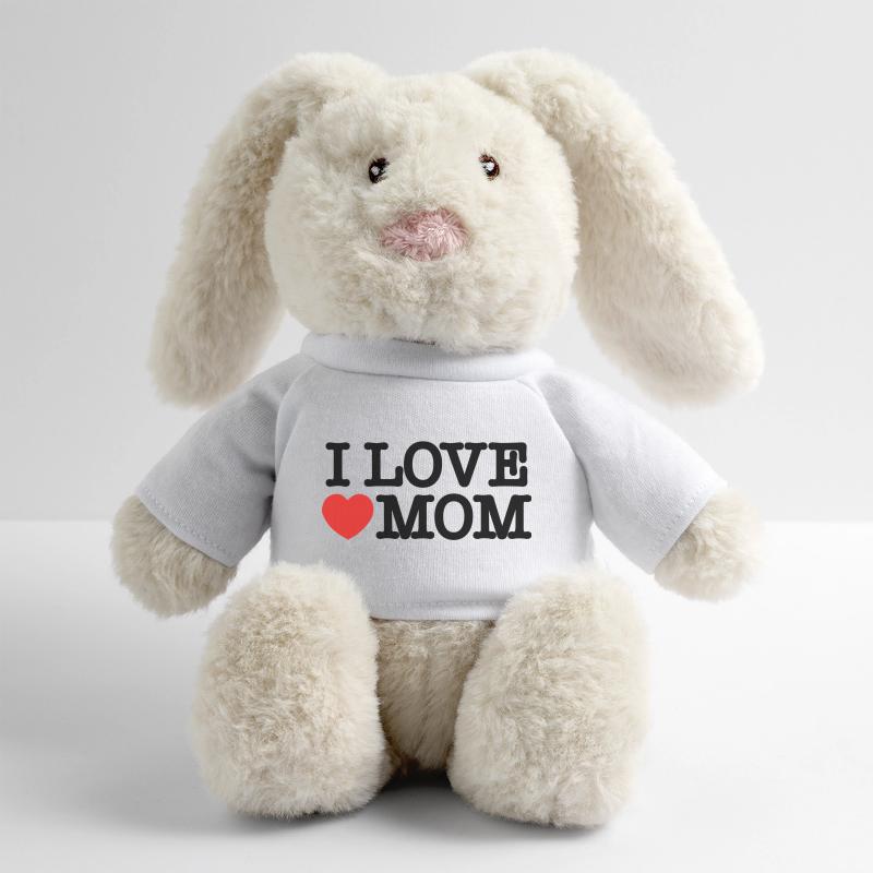 J’aime maman Lapin en peluche recyclé MiniFeet® Crème