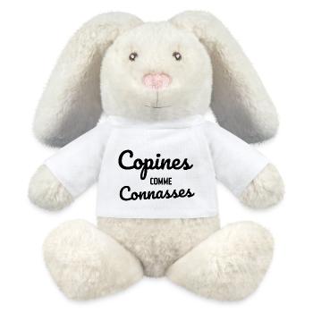 copines comme connasses - Lapin en peluche recyclé MiniFeet® Crème - blanc - Devant