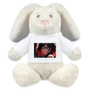 Rebellious femme fatale in red light - MiniFeet® RecycelHase® Bunny Cream - white - Front