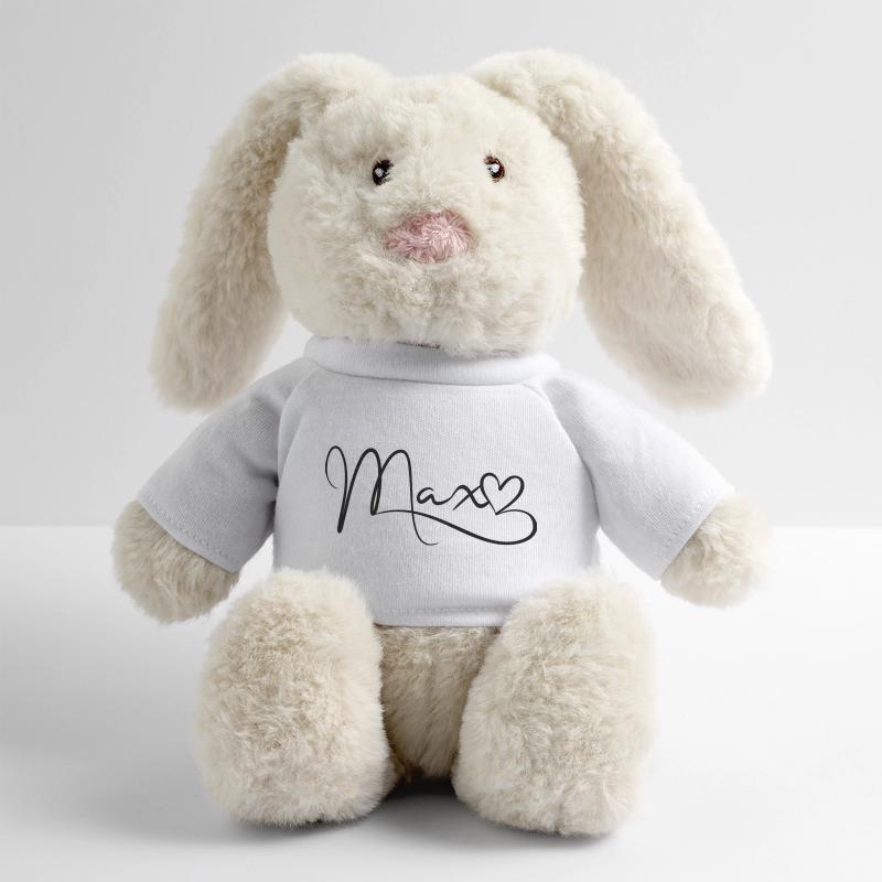 Max Surname First Name Heart Decor MiniFeet® RecycelHase® Bunny Cream