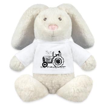 Tracteur / tracteur / tracteur - Lapin en peluche recyclé MiniFeet® Crème - blanc - Devant