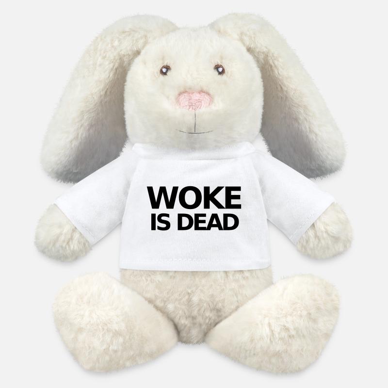 WOKE IS DEAD Statement - MiniFeet® RecycelHase® Bunny Cream - white