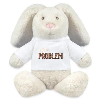 Humour Pas mon problème Design - Lapin en peluche recyclé MiniFeet® Crème - blanc - Devant