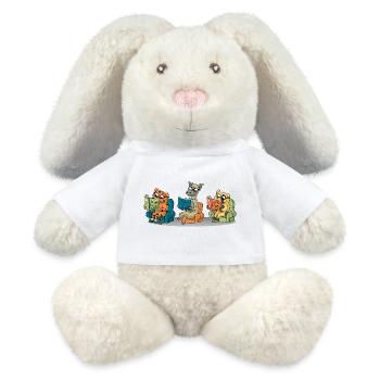 Süße Tiere lesen Glauben an sich selbst Buchgeschenk - MiniFeet® RecycelHase® Creme - Weiß - Vorne