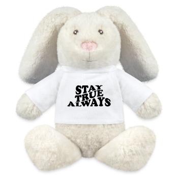 Stay True Always – Authentic Statement Design - MiniFeet® RecycelHase® Bunny Cream - white - Front
