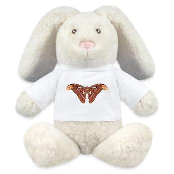 Schmetterlinge: Der Atlasspinner - MiniFeet® RecycelHase® Creme - Weiß - Vorne