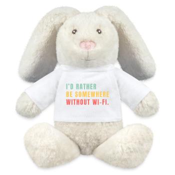 I'd Rather Be Somewhere Without Wi-Fi - MiniFeet® RecycelHase® Creme - Weiß - Vorne