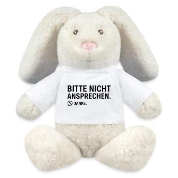 Bitte nicht ansprechen. Danke. | Introvertiert - MiniFeet® RecycelHase® Creme - Weiß - Vorne