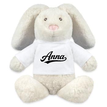 Anna, Name, vorne, letzte Familiengeschenke - MiniFeet® RecycelHase® Creme - Weiß - Vorne