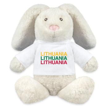 LITHUANIA Lithuania flag - MiniFeet® RecycelHase® Bunny Cream - white - Front