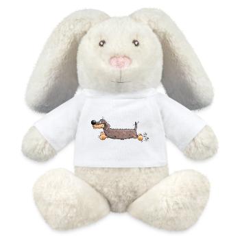 Flotter Dackel - MiniFeet® RecycelHase® Creme - Weiß - Vorne