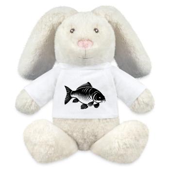 Carp transparent black - MiniFeet® RecycelHase® Bunny Cream - white - Front