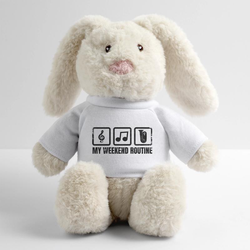 Ma routine du week-end Lapin en peluche recyclé MiniFeet® Crème