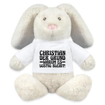 First name Chris Christian - MiniFeet® RecycelHase® Bunny Cream - white - Front