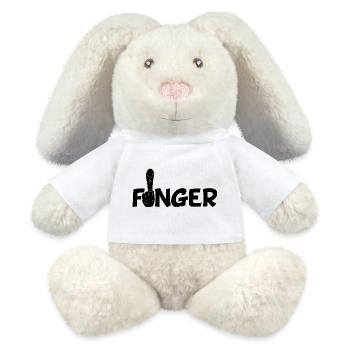 Der Finger (schwarz) - MiniFeet® RecycelHase® Creme - Weiß - Vorne