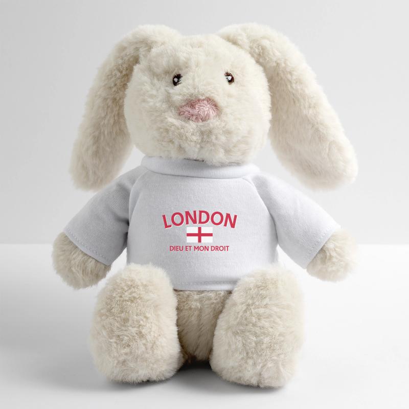 Drapeau et devise de Londres Lapin en peluche recyclé MiniFeet® Crème
