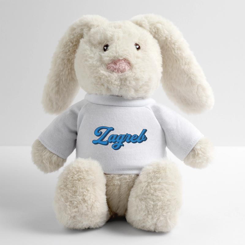 Zagreb Script Logo Style Lapin en peluche recyclé MiniFeet® Crème