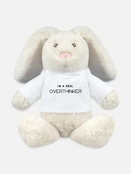 i m a real OVERTHINKER 3 - MiniFeet® RecycelHase® Creme - Weiß