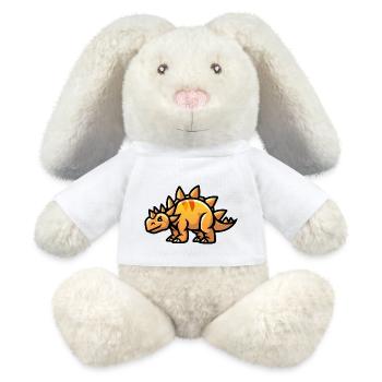 Dinosaur Stegosaurus Comic - MiniFeet® RecycelHase® Bunny Cream - white - Front