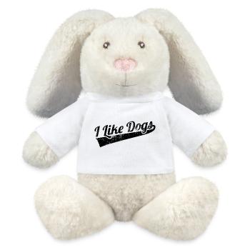 Citation d’un amoureux des chiens - Lapin en peluche recyclé MiniFeet® Crème - blanc - Devant